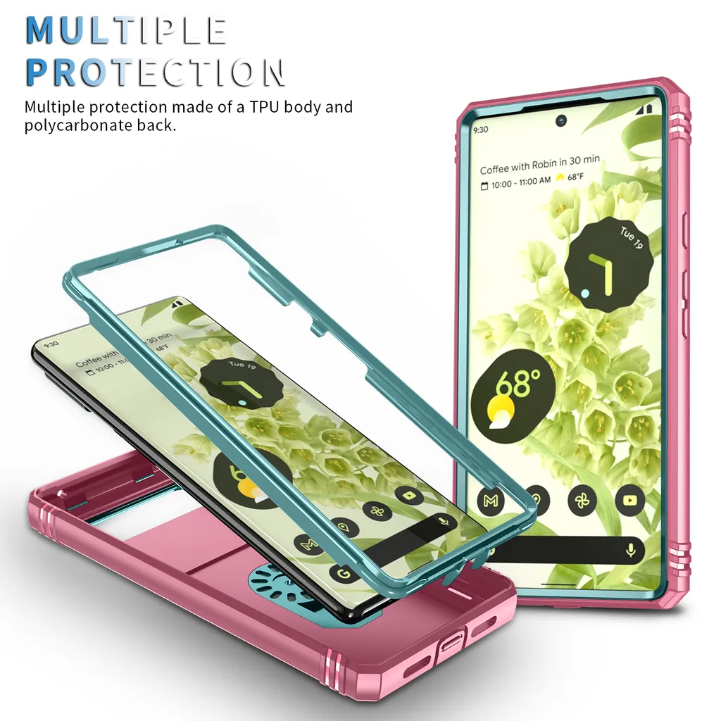 Custodia Google Pixel 6 Rosa Verde: Sicurezza e Colore per Te - 3