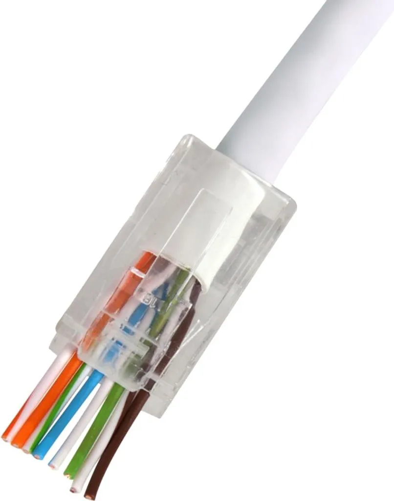 Connecteur RJ45 CAT6 de passage U/UTP NETTRIXX avec manchon de finition pro