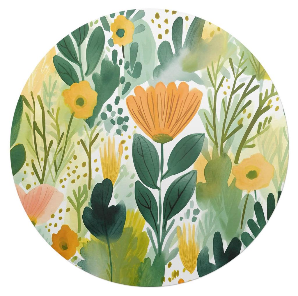 Blumenwiese in Aquarell – Bodenschutzmatte – Stuhlunterlage Produktbild 