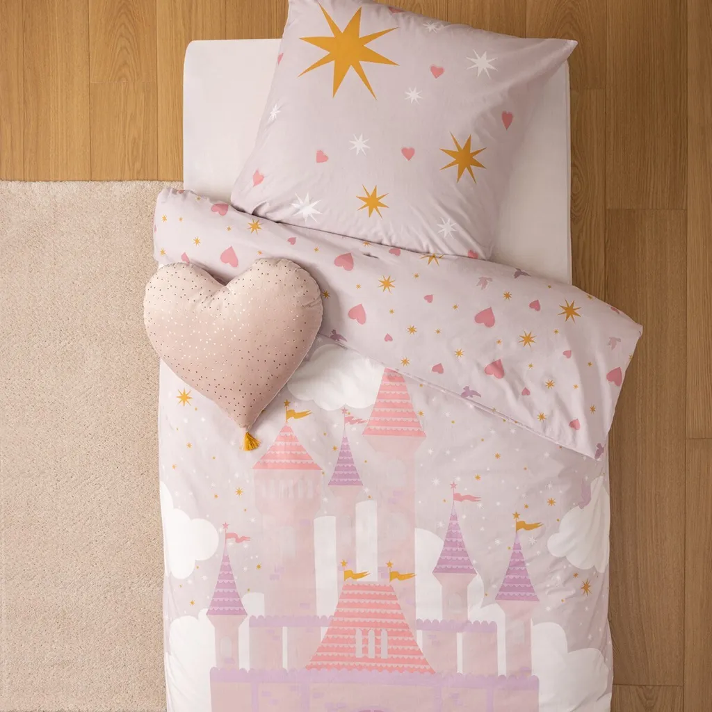 Linge de lit rose CHATEAU 140x200 cm résistant et facile à repasser - 2