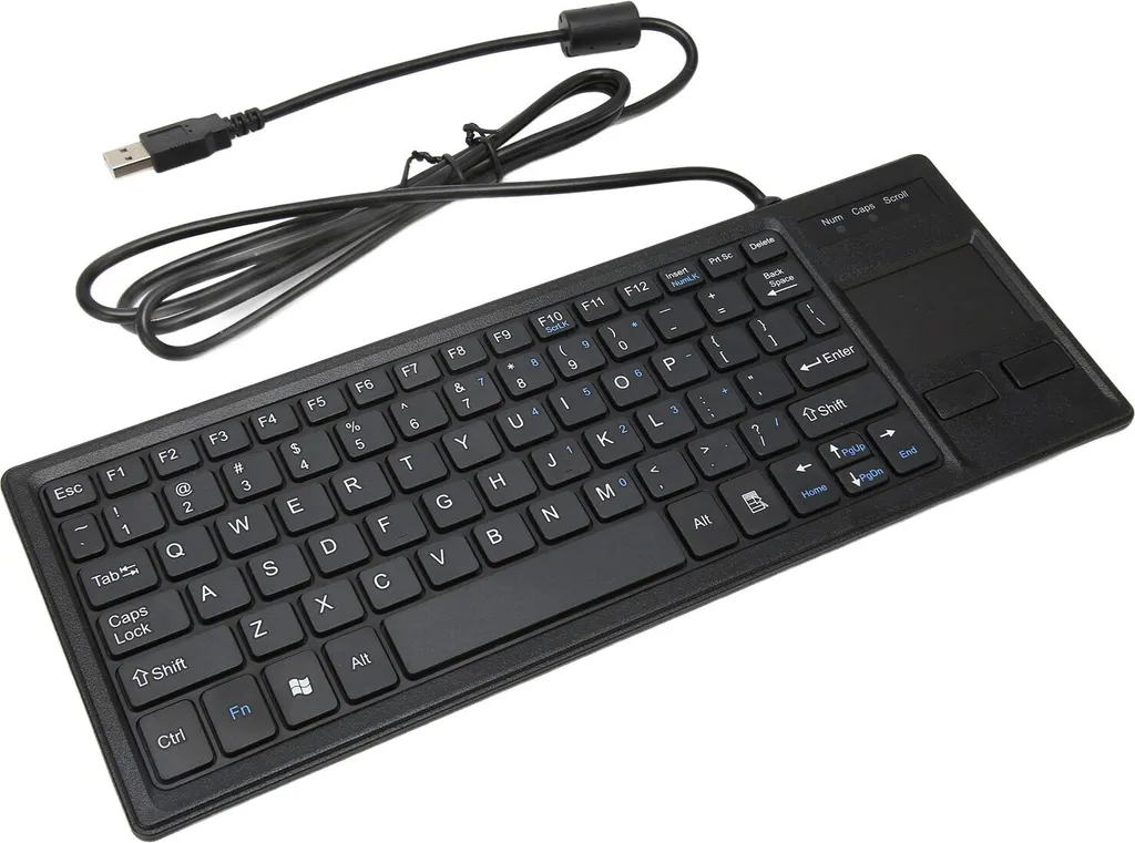 Clavier filaire avec pavé tactile intégré noir AZERTY USB pour PC Laptop