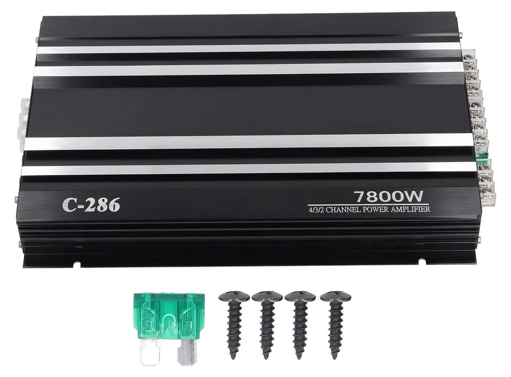 Amplificateur de voiture 7800W 4 canaux Classe AB 12V Alliage Aluminium