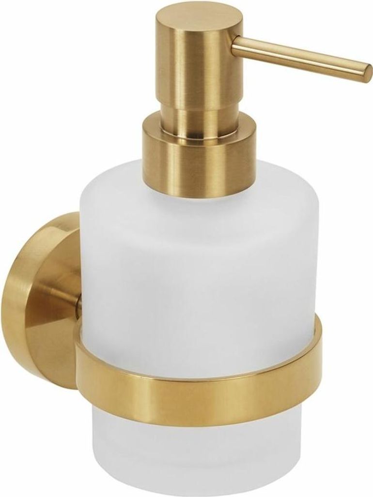 X-ROUND GOLD Seifenspender 200ml, Milchglas, Gold matt