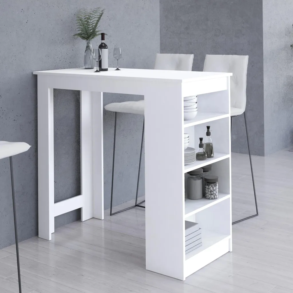 Table de Bar Compacte Akord Blanche et Chêne : Solution Petits Espaces - 3