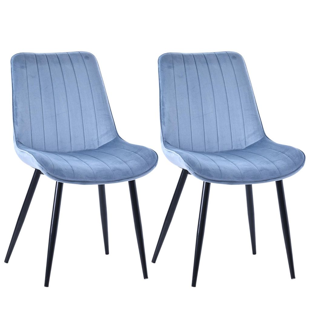 HOMAVO Esszimmerstuhl – Bequemer Samt- oder Kunstlederstuhl, ergonomisch, Metallgestell, breite Sitzfläche 53×43 cm, einfach montierbar