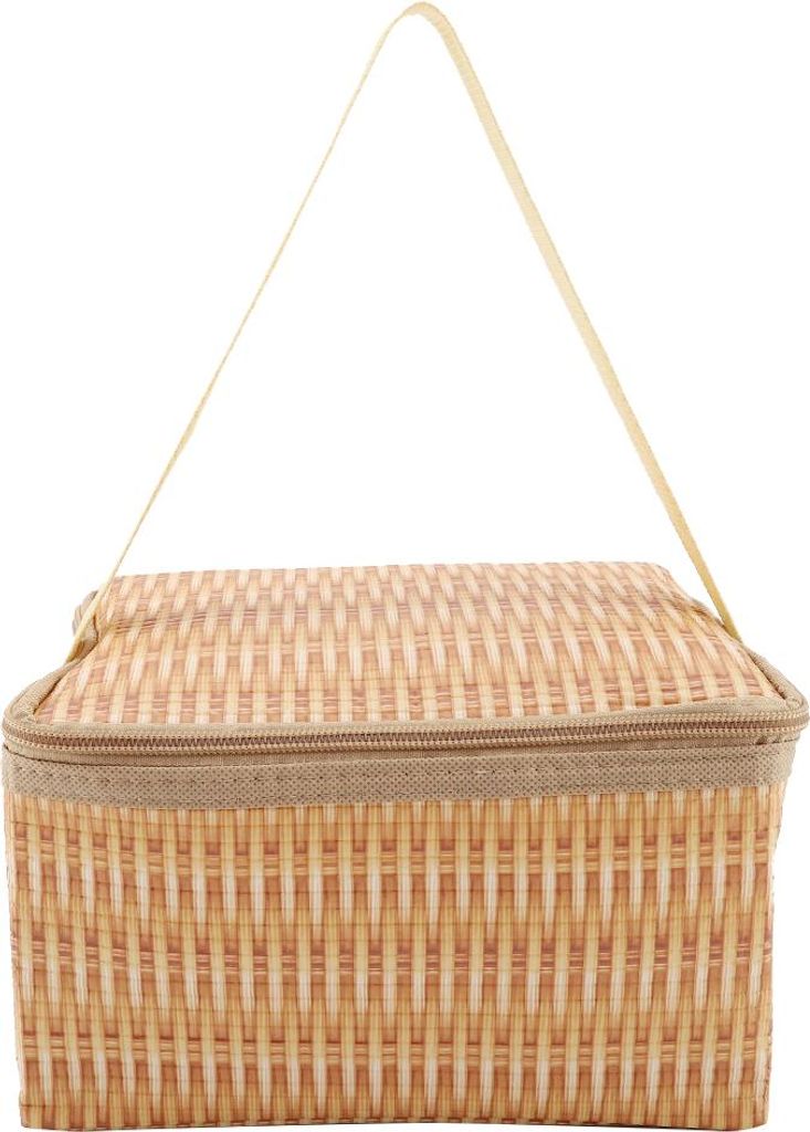 Tragbare dick isolierte Thermo-Kühlbox für Mittagessen, Rattan-Imitation