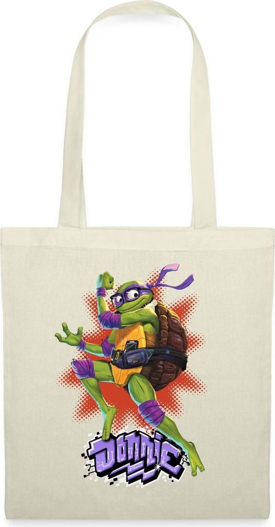 Spreadshirt TMNT Mutant Mayhem Turtle Donnie Stoffbeutel, One size, Natur