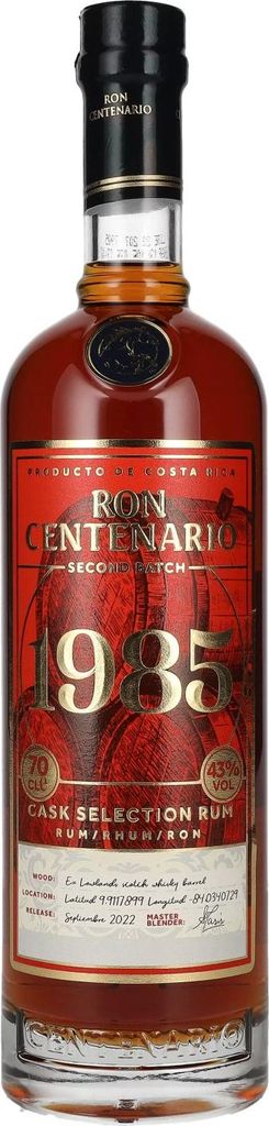 Ron Centenario 1985 Cask Selection Rum Second Batch 43% Vol. 0,7l