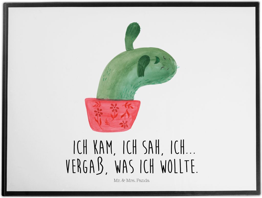 Mr. & Mrs. Panda Schreibunterlage Kaktus Mama - Weiß - Geschenk, Kakteen, schreibtischmatte, tischschutzmatte, bastelunterlage, Quote, tischschutz...