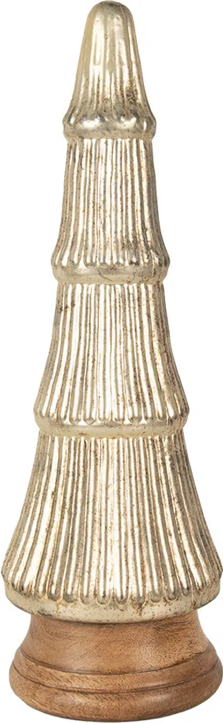 Clayre & Eef Albero di Natale Vetro Oro Ø 15x45 cm - Qualità Premium