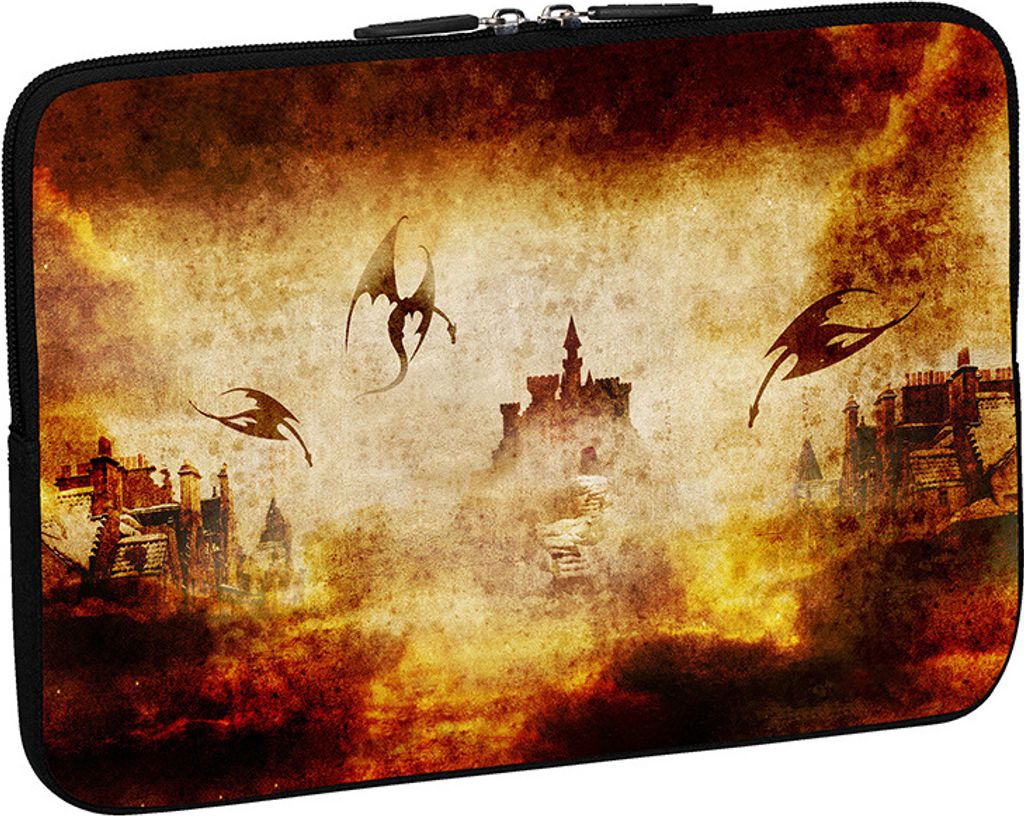 PEDEA Design Schutzhülle Notebook Tasche bis 17,3 Zoll (43,9 cm), Dragon's castle