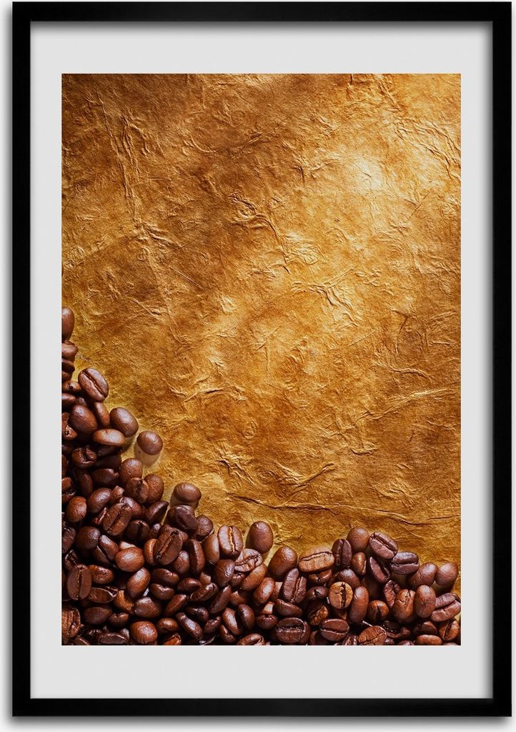 Bild - Bilderrahmen - 50 cm x 70 cm - MDF - Rahmen - Wandkunst Körner Kaffee