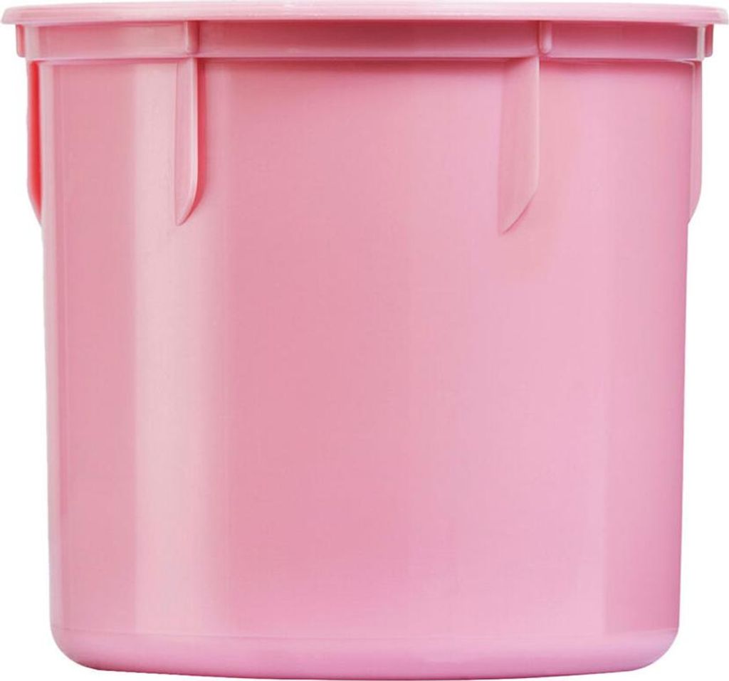 A pink plastic container.