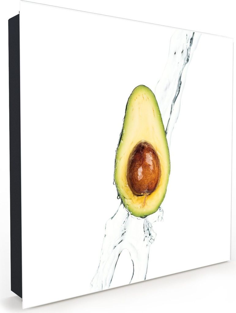 Nachbildung-Schlüsselkasten, Magnetpinnwand und Memoboard mit Glasfront Motiv Avocado auf Wassersplash