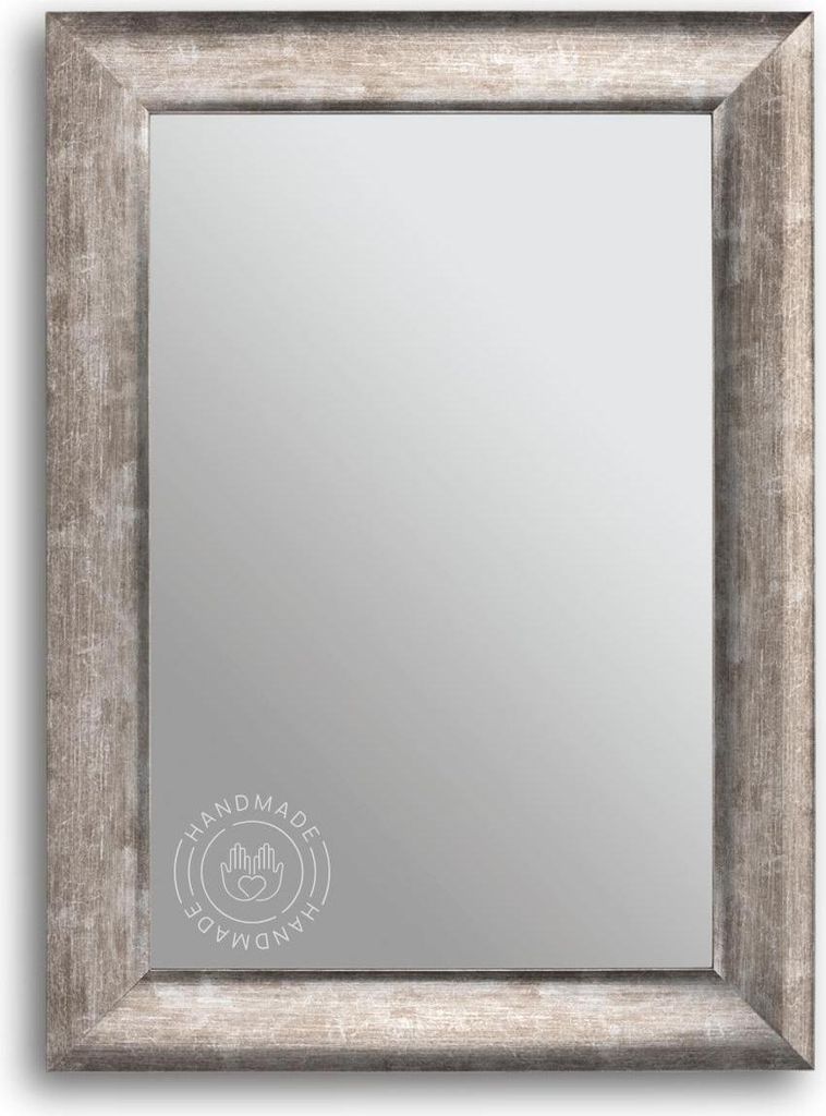 CLAMARO 'PORTO' Antik Wandspiegel mit Rahmen | Silber Antik | Shabby Chic Vintage Barock Spiegel mit Holzrahmen | Barockspiegel inkl. Metall Aufhä...