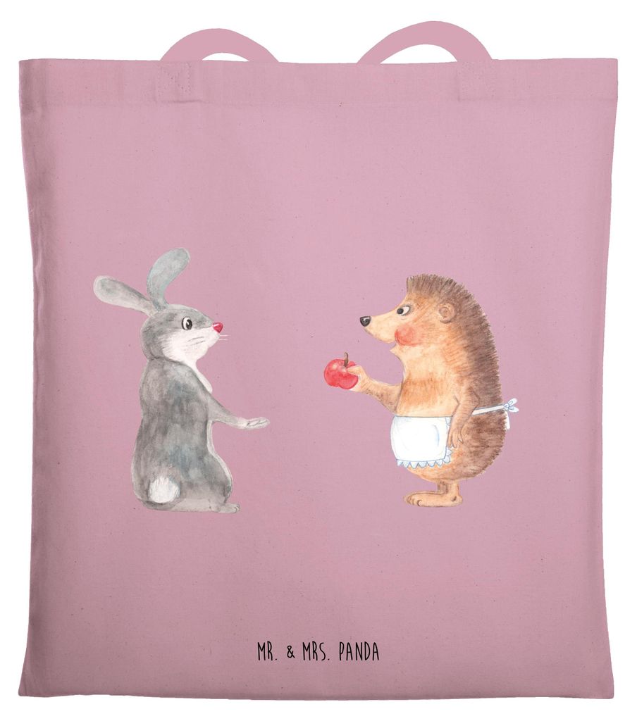 Mr. & Mrs. Panda Tote Bag Hase Igel - Rosa Pastell - Geschenk, Einkaufstasche, Trennungsschmerz, Lustige Sprüche, und, Laptoptasche, Herzschmerz, ...