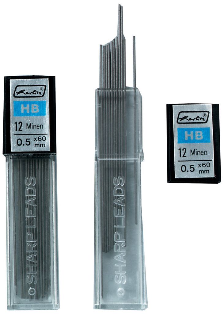 Herlitz Druckbleistiftminen Minenstärke: 0,5 mm HB 24 Stück Produktbild 