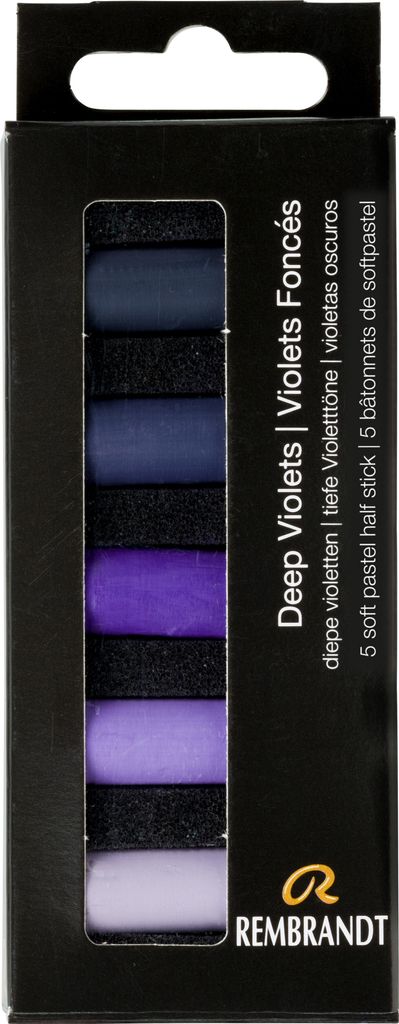Rembrandt Set weiche Pastelle, dunkle Violetttöne | 5 Pastelle in halber Größe