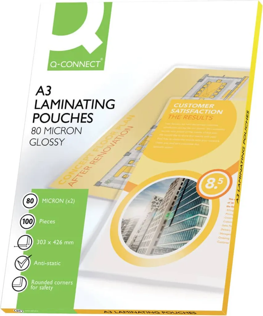 Buste Plastificazione A3 Q-Connect KF04122 - 100pz | Robuste e Lucide