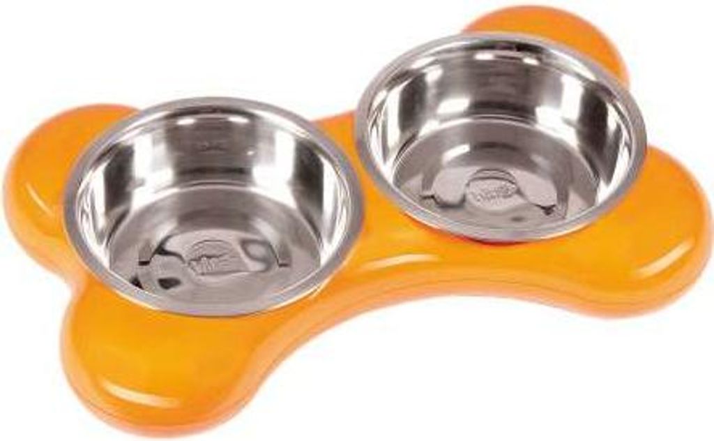 Karlie Flamingo The Bone Bowl Doppelnapf - 2 x 1.500 ml Orange