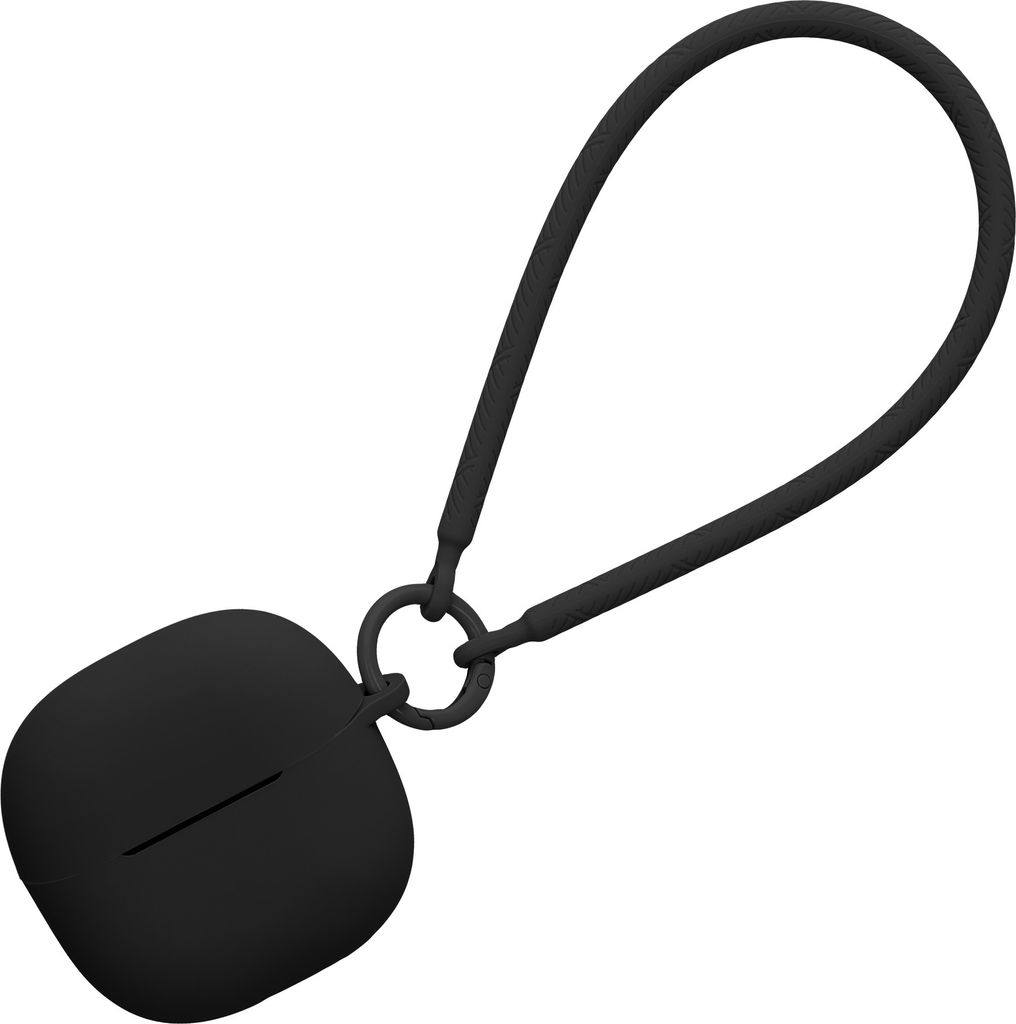 kwmobile Hülle kompatibel mit Xiaomi Redmi Buds 6 Lite Kopfhörer - Silikon Schutzhülle Etui Case Cover - mit Handschlaufe Schwarz