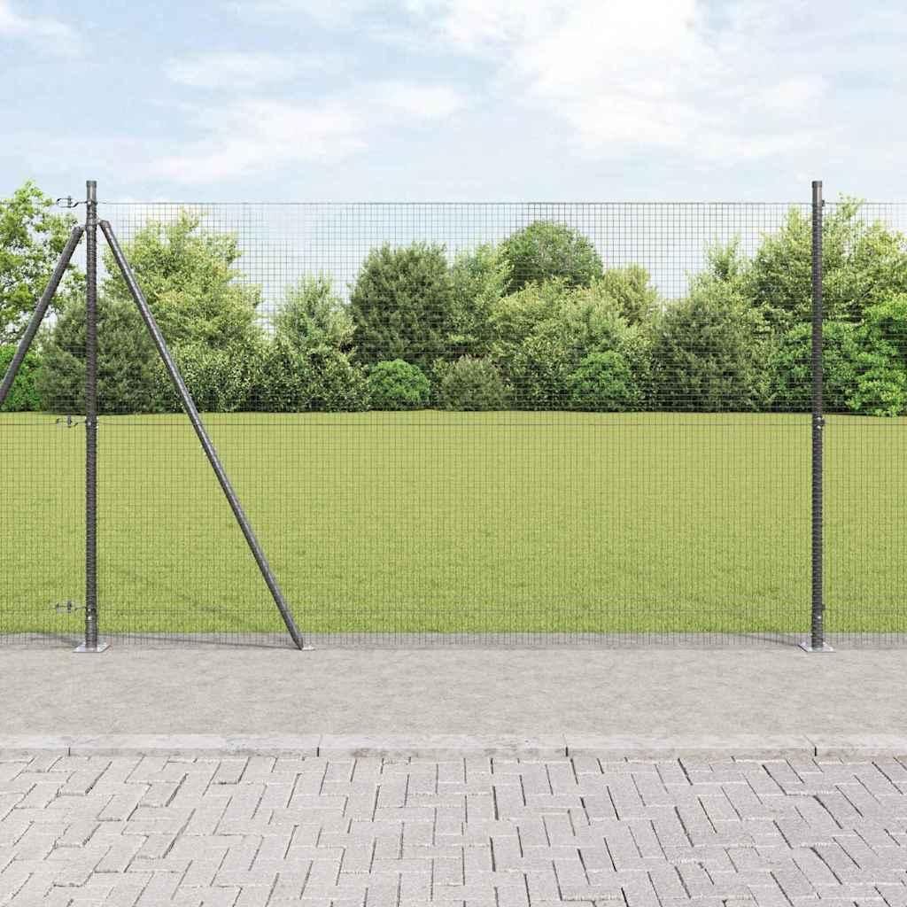 "WINTER SALE"Zaunpfosten - elegantes Design - Sichtschutz/Windschutz fur Garten - Grau 25x1,4 m (19x19 mm Netz) Stahl und PVC DE955668 - Metallzäune