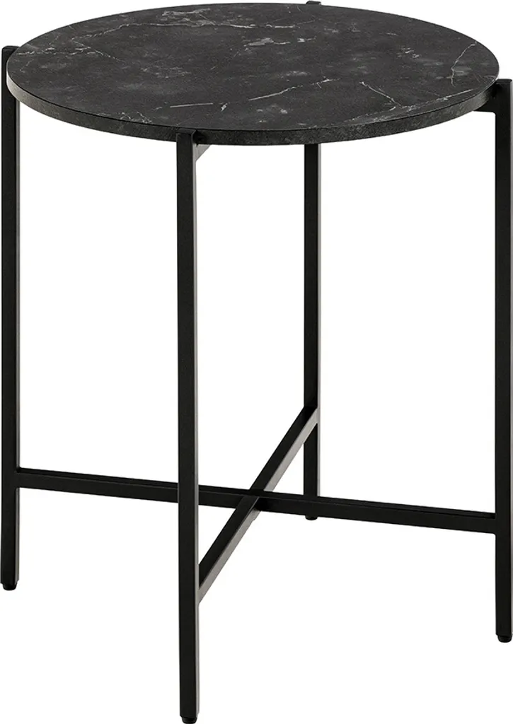 Table d'appoint Mare Marbre Noir : Gain de Place et Style pour Petit Salon