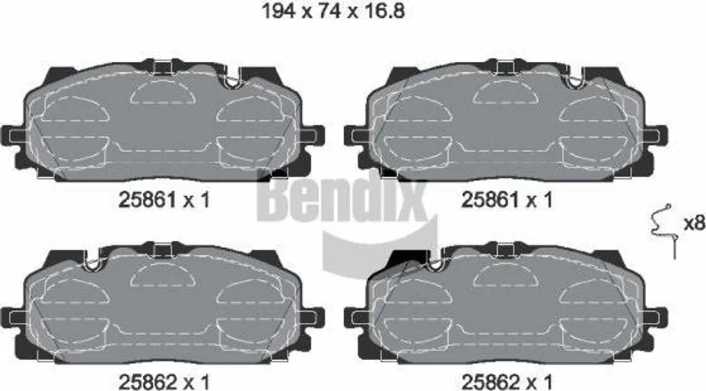 Plaquettes de frein BENDIX BPD1427 pour Audi A3 8Y, A4, Q5, Q7 et VW