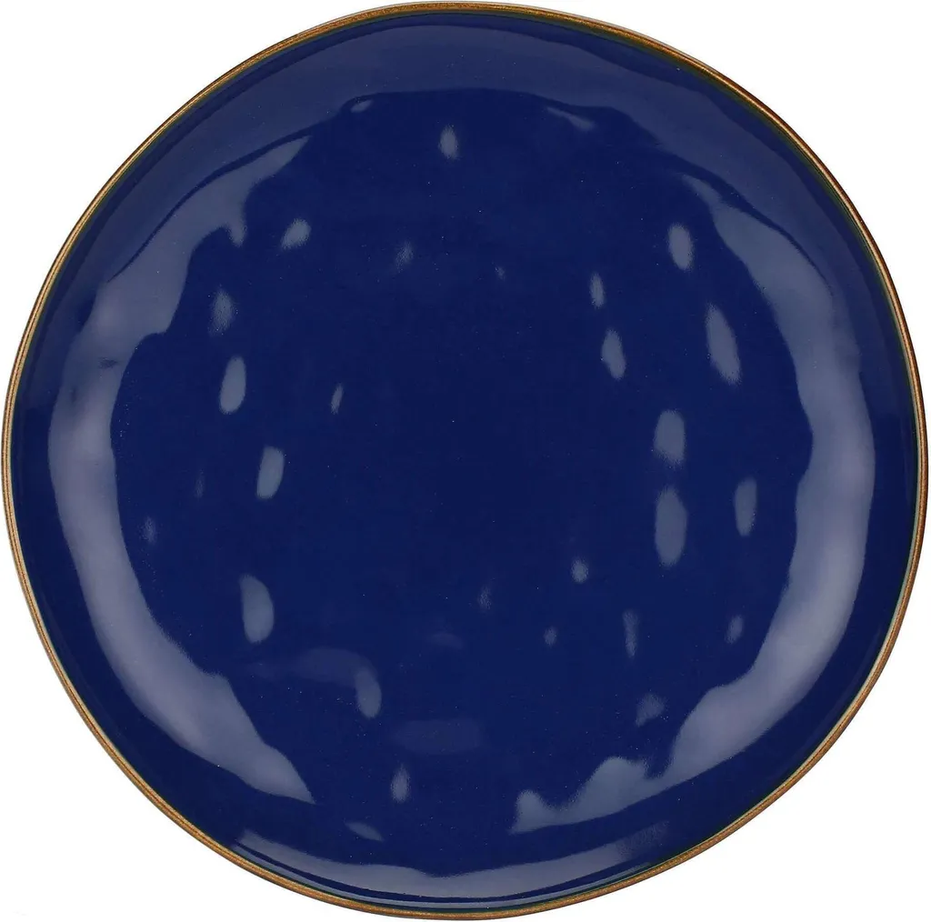 Rose&Tulipani Concerto Set 4 Piatti Piani 27cm Stoneware Blu Avio