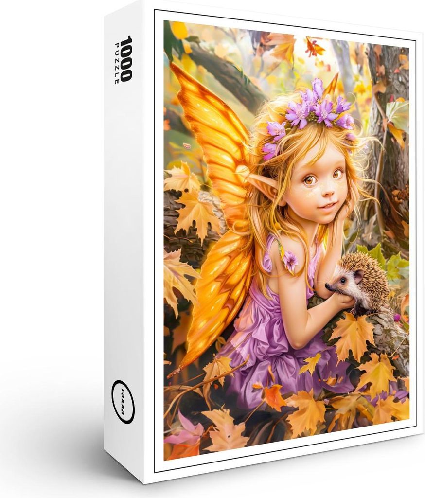 raxxa Premium-Puzzle "Autumn Fairy with Hedgehog Friend", 1000 Teile