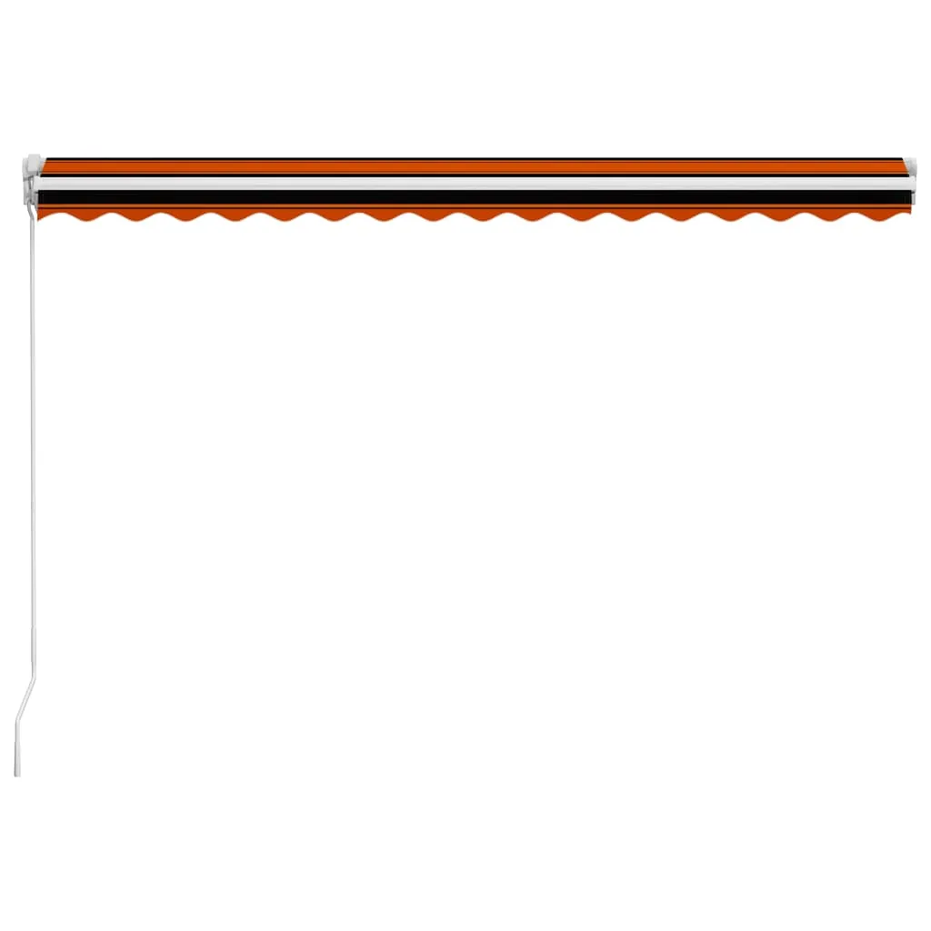 Auvent manuel de terrasse 4x3m Store extérieur rétractable orange brun - 5