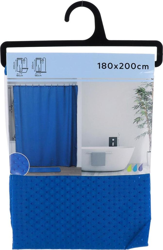 TENDANCE | Duschvorhang - Badvorhang - 180 x 200 cm - blau - Badezimmer - Wasserdicht
