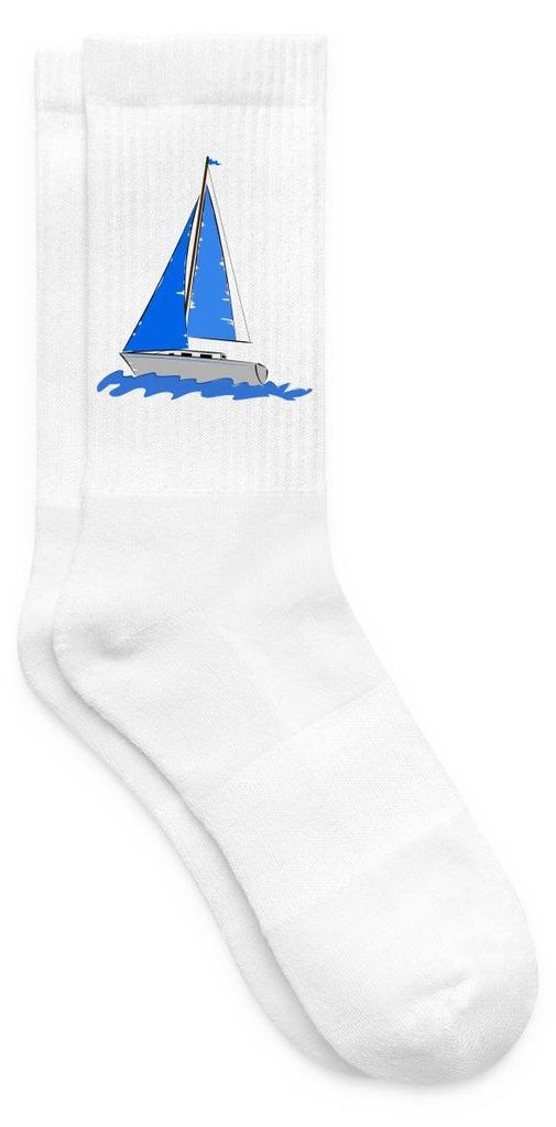 Spreadshirt Segelyacht | Meer Tennissocken, 37-41, Weiß