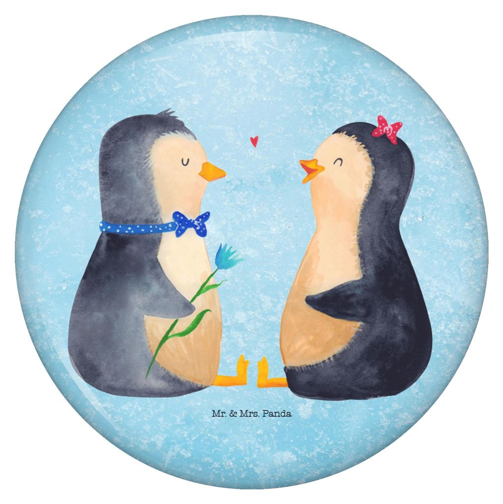 Mr. & Mrs. Panda Button Pinguin Pärchen - Eisblau - Geschenk, Reversnadel, Badge, Anstecker, Verknallt, Pin, Hochzeit, Plakette, Liebe, Hochzeitst...