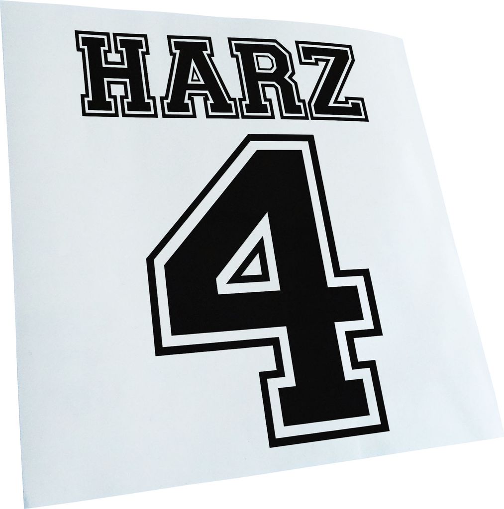 Kiwistar - Autoaufkleber - Harz 4 Arbeitslos - Schwarz - 60x46cm - Aufkleber für Auto, Laptop, Fahrrad, LKW, Motorrad mehrfarbig JDM Decal Racing