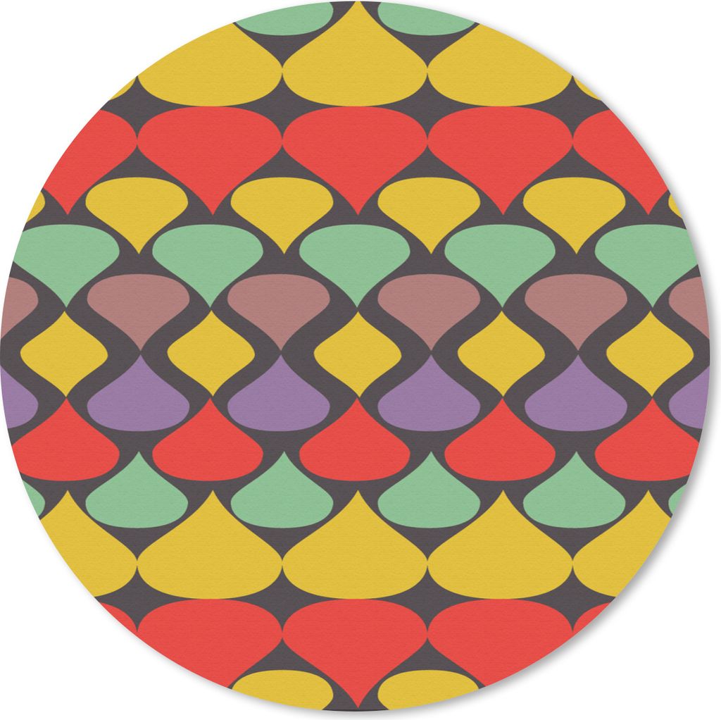 MuchoWow Mauspad Mousepad Vintage - Retro - Farben - Muster 40x40 cm - Mousepads - Maus Mat - Pad - Mausunterlage - Schreibtisch Accessoires