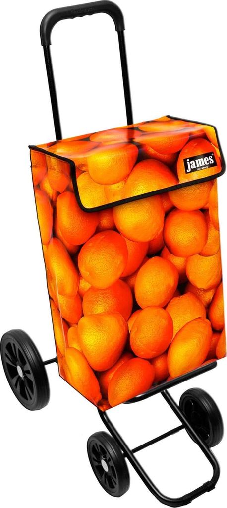 James Einkaufstrolley - ORANGE - stabiler Einkaufswagen mit individuellem Design - einfarbig: orange in Ausführung: Quattro-4Raeder