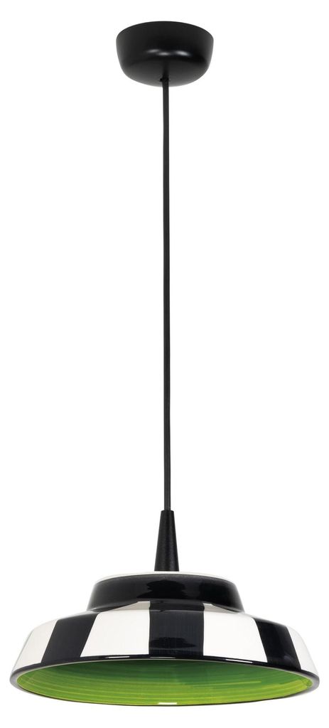 Grüne LED-Pendelleuchte Circus aus Keramik, Durchmesser 24 cm, Höhe 300 cm, Farbwiedergabeindex CRI 90, 8W LED-Leuchtmittel, warmweiß (3000 K).