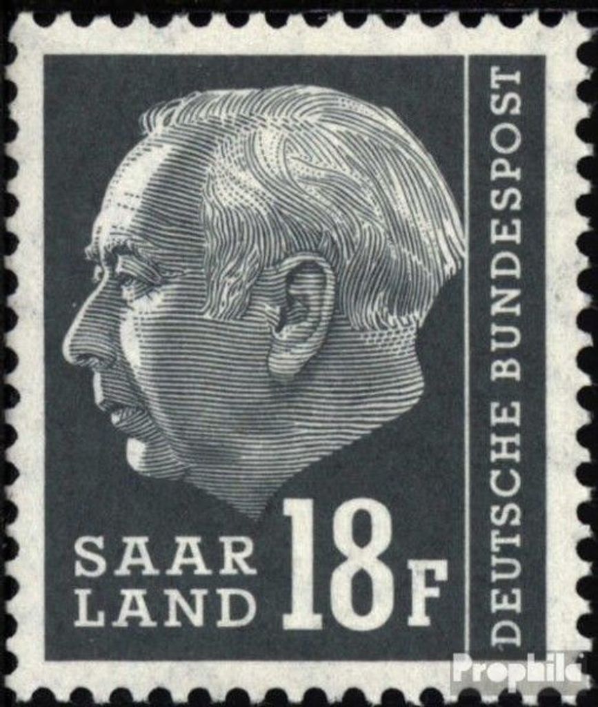 Briefmarken Saarland 1957 Mi 416 postfrisch Bundespräsident Heuss (II)
