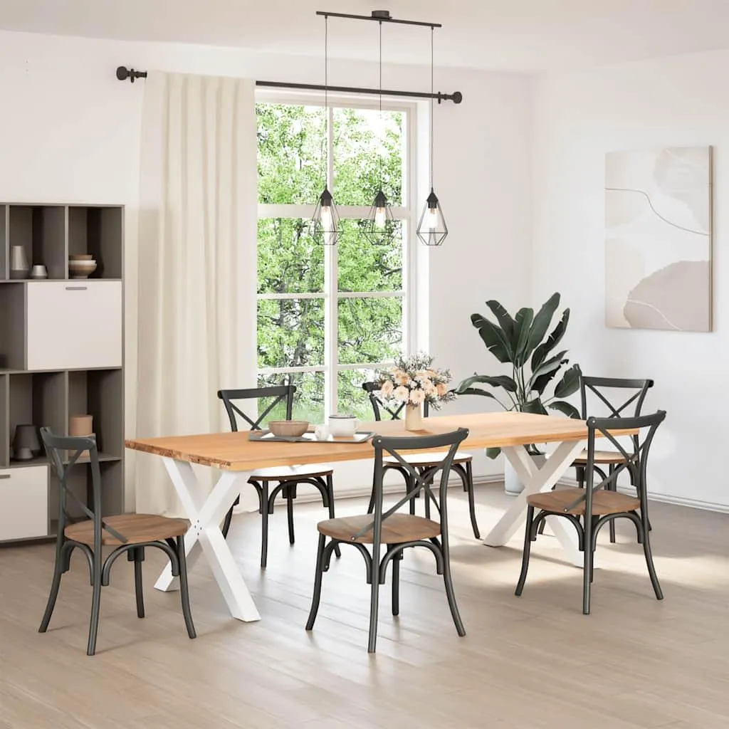 Gambe Tavolo 90x73 Acciaio Bianco X-Design vidaXL - 2 pz