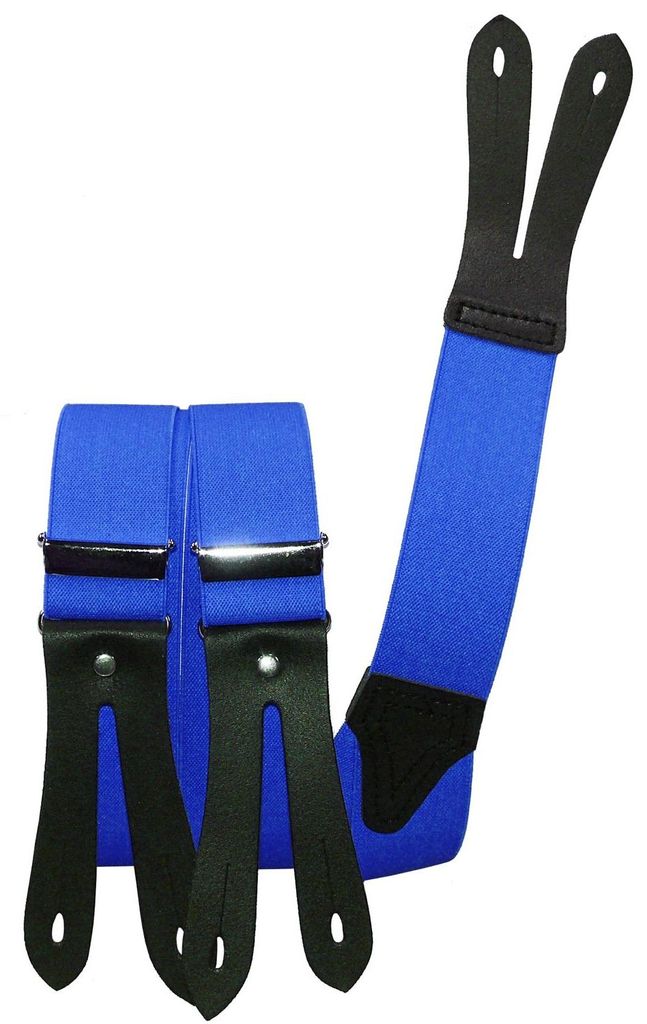 Hosenträger mit Knopfloch aus echten Lederpatten 11 Farben Produktbild 
