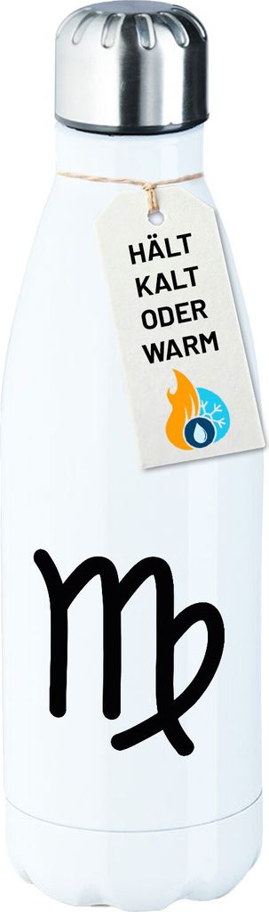 Huuraa Trinkflasche Jungfrau Sternzeichen Zeichen 500ml White Edelstahl Wasserflasche Trinkflasche Geschenkidee
