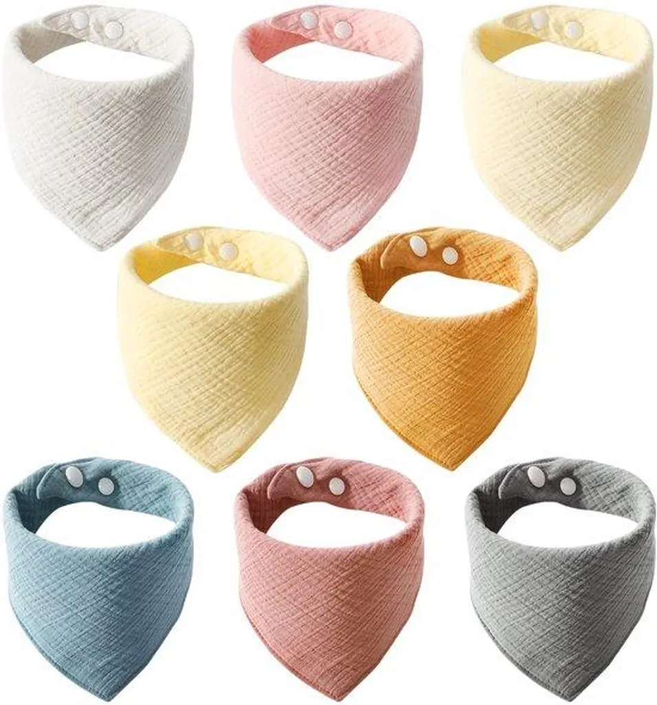 Lot de bavoirs pour poussée dentaire bébé foulard triangulaire coton x8