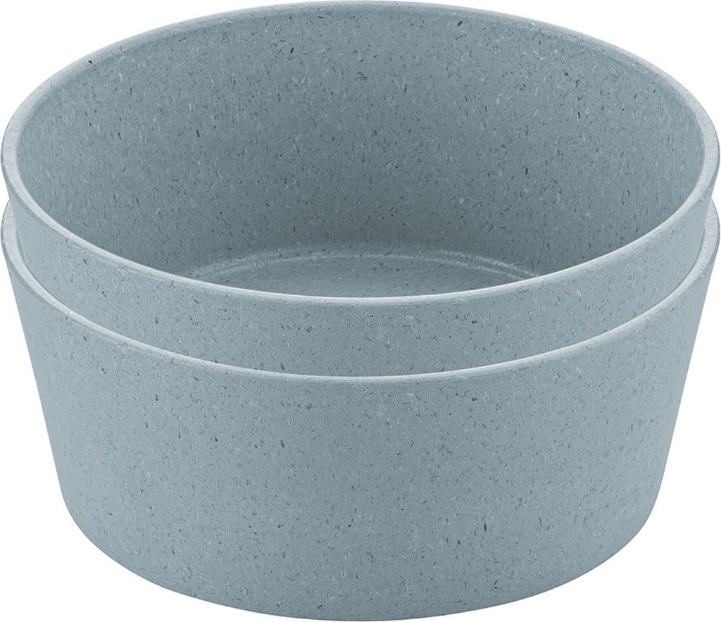 Koziol Schale Connect Bowl 2er Set, Schüssel, Biozirkulärer Kunststoff, Nature Flower Blue, 890 ml, 7171716