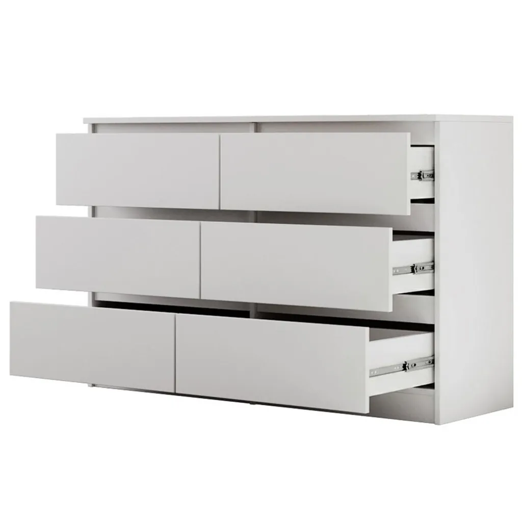 Commode Blanche LEMON 120 cm : Rangez Tout grâce à ses 6 Larges Tiroirs - 3