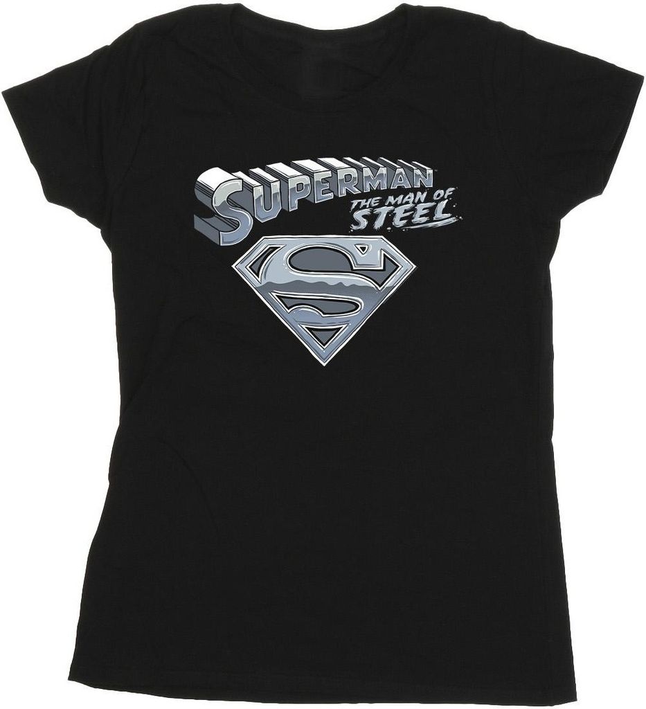 DC Comics - "The Man Of Steel" T-Shirt für Damen BI39549 (XXL) (Schwarz)