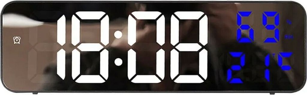 Elektronické digitálne hodiny LED s modrým zobrazením Obrázok produktu 