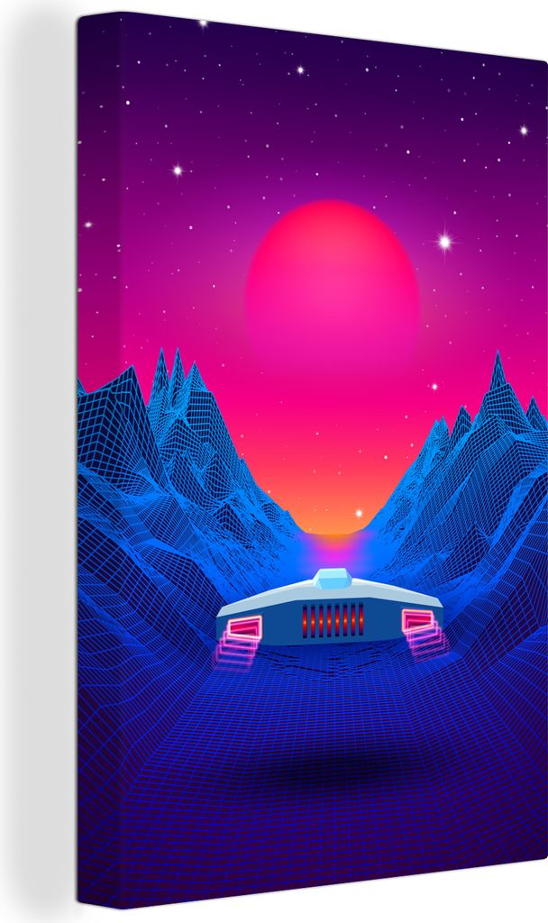 OneMillionCanvasses - Leinwandbilder - 90x140 cm, Raumschiff - Arcade - Sci-Fi - Retro, Wandbilder Kunstdruck Wanddekoration - Foto auf Leinwand ...