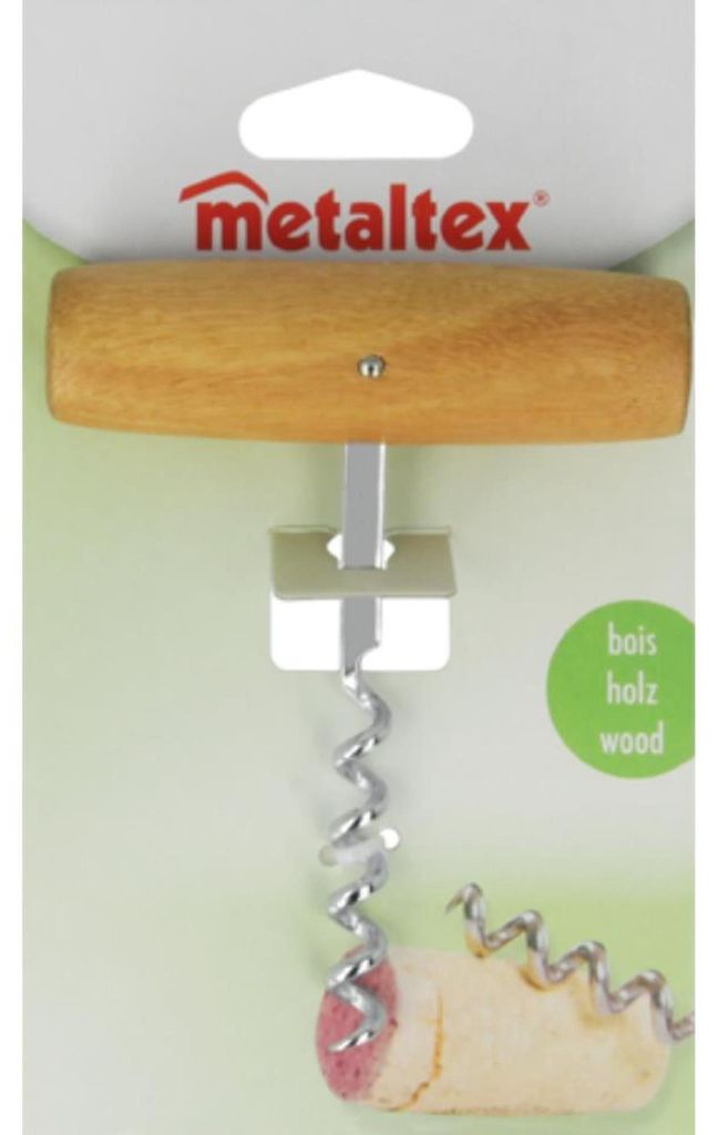 Metaltex Korkenzieher Holz Edelstahl 10,5cm Produktbild 