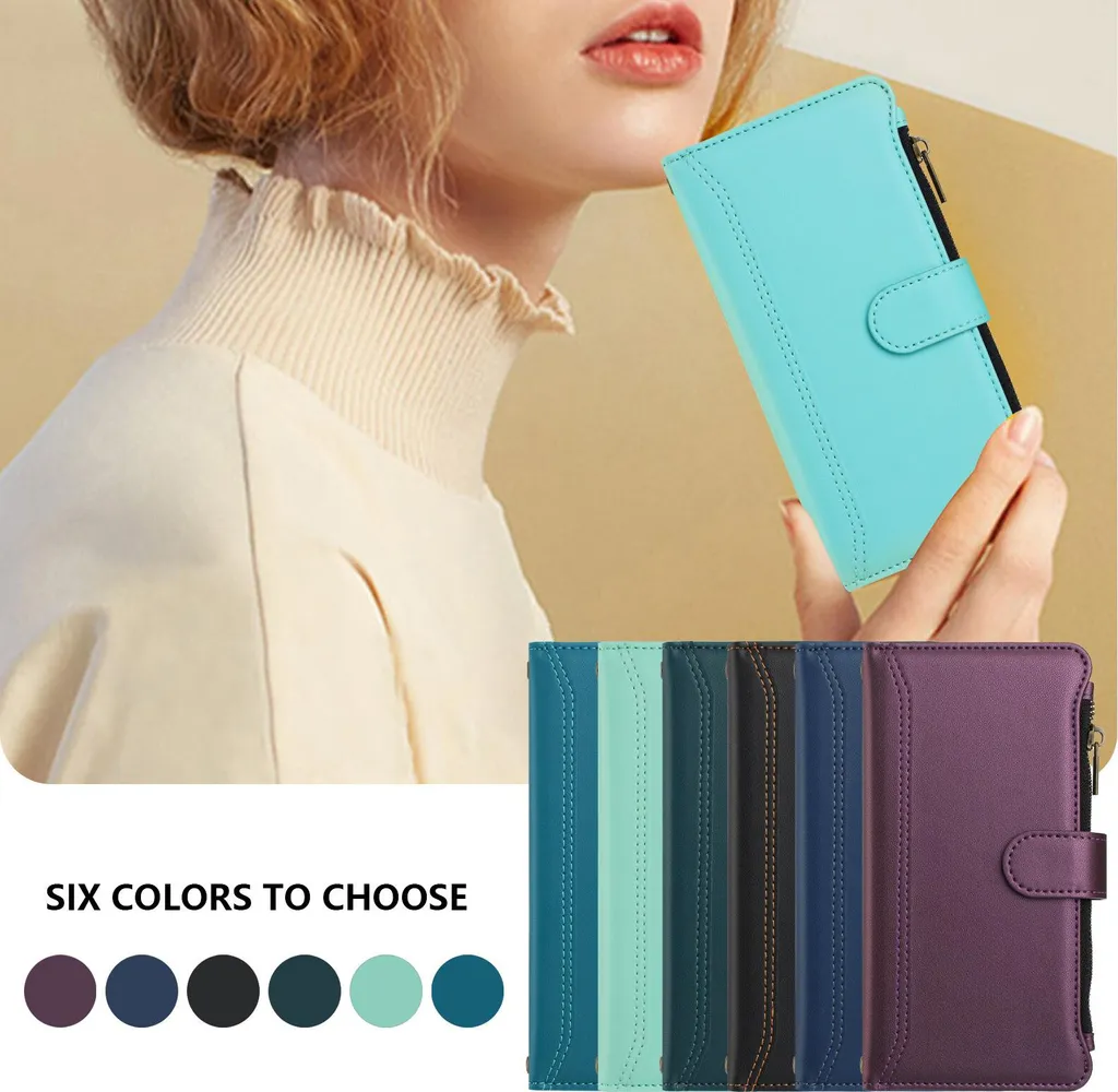 Protezione Nokia G10/G20: Custodia Flip RFID con Tasca Zip Verde - 8